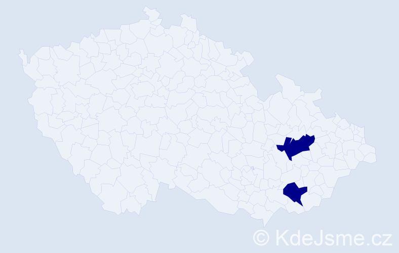 Jméno: 'Wilhemina', počet výskytů 2 v celé ČR