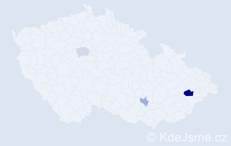 Jméno: 'Alaga', počet výskytů 3 v celé ČR
