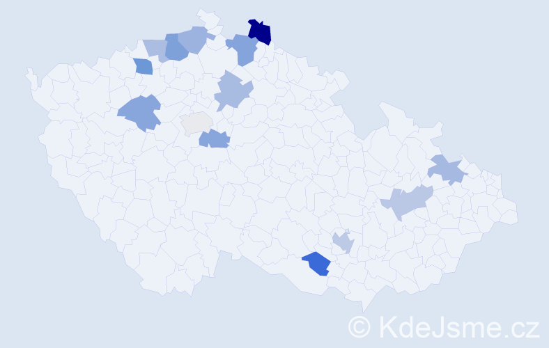Jméno: 'Liane', počet výskytů 19 v celé ČR