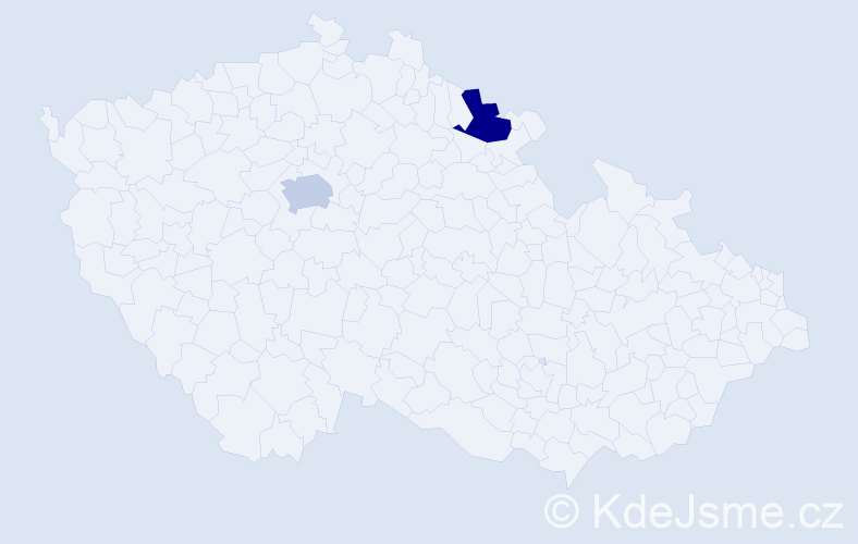 Jméno: 'Hau', počet výskytů 2 v celé ČR