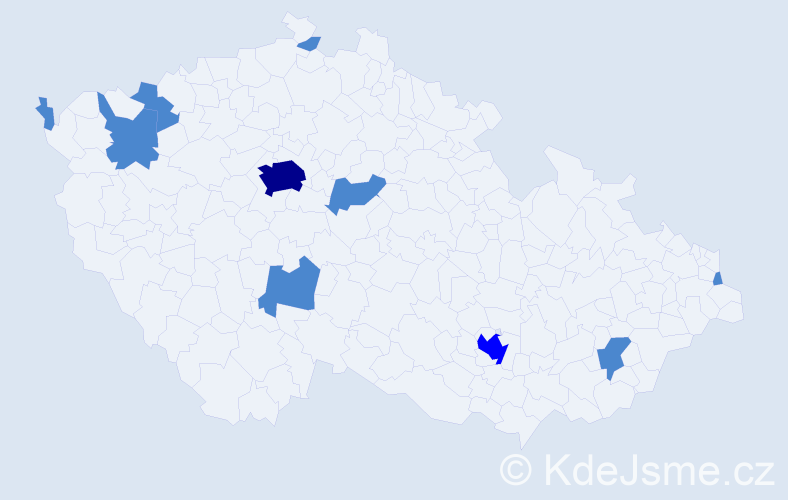 Jméno: 'Adam Gabriel', počet výskytů 13 v celé ČR