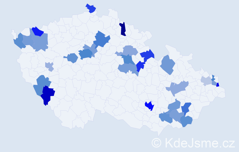 Jméno: 'Yasmin', počet výskytů 54 v celé ČR