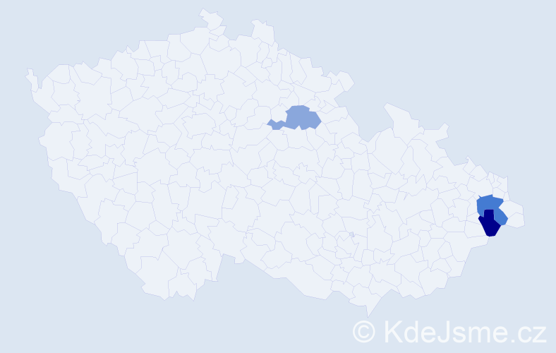 Jméno: 'Arkadiusz', počet výskytů 4 v celé ČR