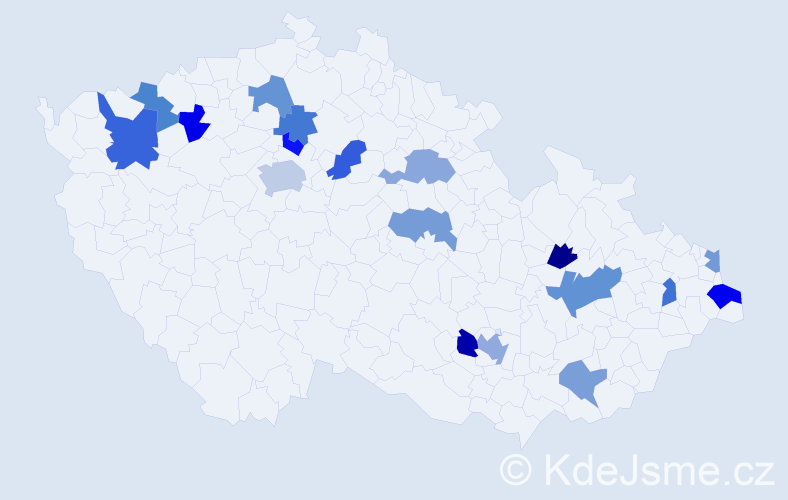 Jméno: 'Ludvik', počet výskytů 24 v celé ČR