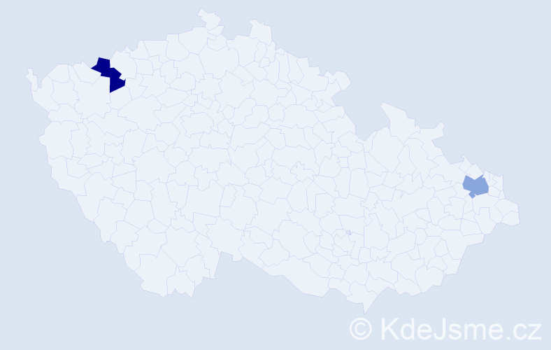 Jméno: 'Thi Ha Van', počet výskytů 2 v celé ČR