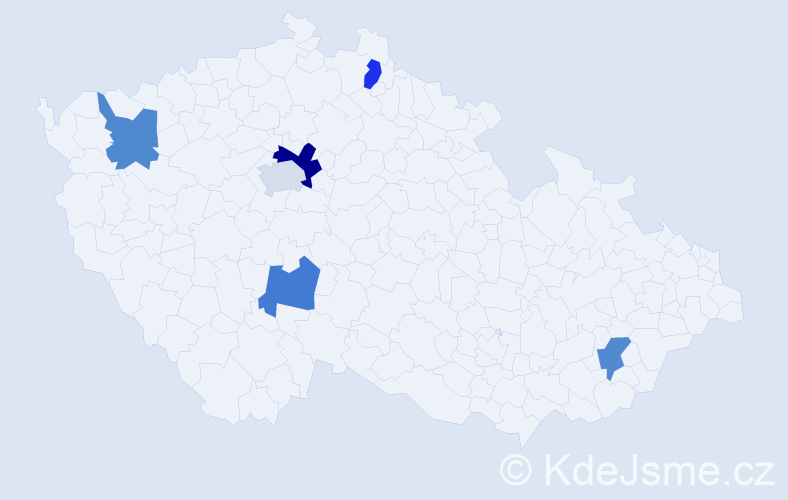 Jméno: 'Van', počet výskytů 7 v celé ČR
