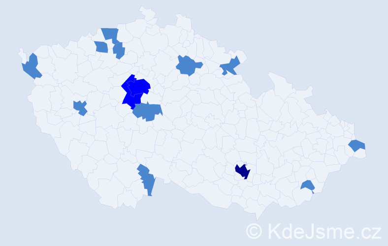 Jméno: 'Magdalena Marie', počet výskytů 18 v celé ČR