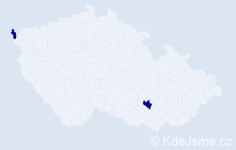 Jméno: 'Timeo', počet výskytů 2 v celé ČR