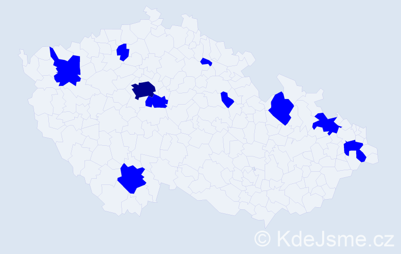 Jméno: 'Miroslávka', počet výskytů 11 v celé ČR