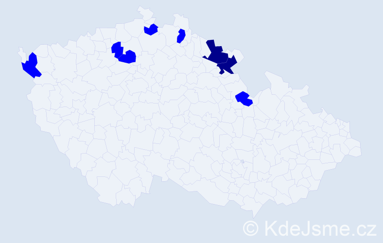Jméno: 'Wladyslawa', počet výskytů 10 v celé ČR
