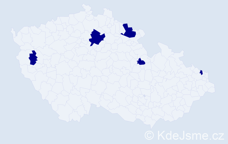 Jméno: 'Meta', počet výskytů 5 v celé ČR