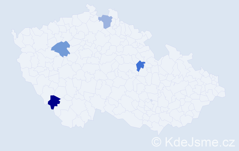 Jméno: 'Eliška Daniela', počet výskytů 4 v celé ČR