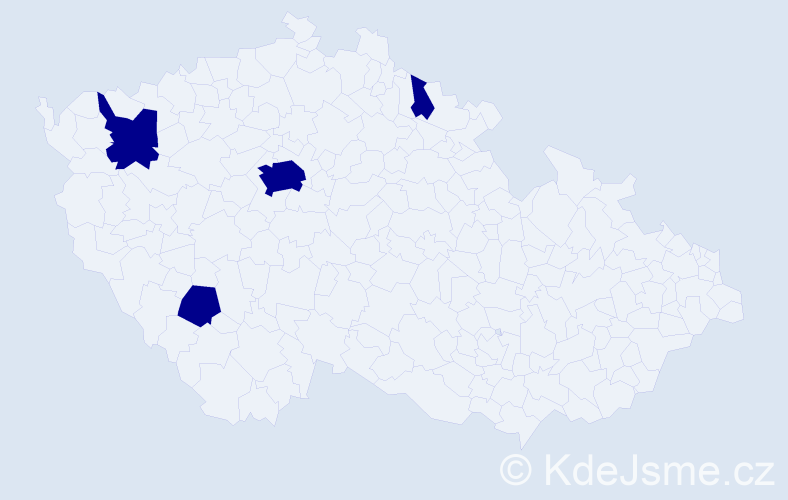 Jméno: 'Krystián', počet výskytů 4 v celé ČR