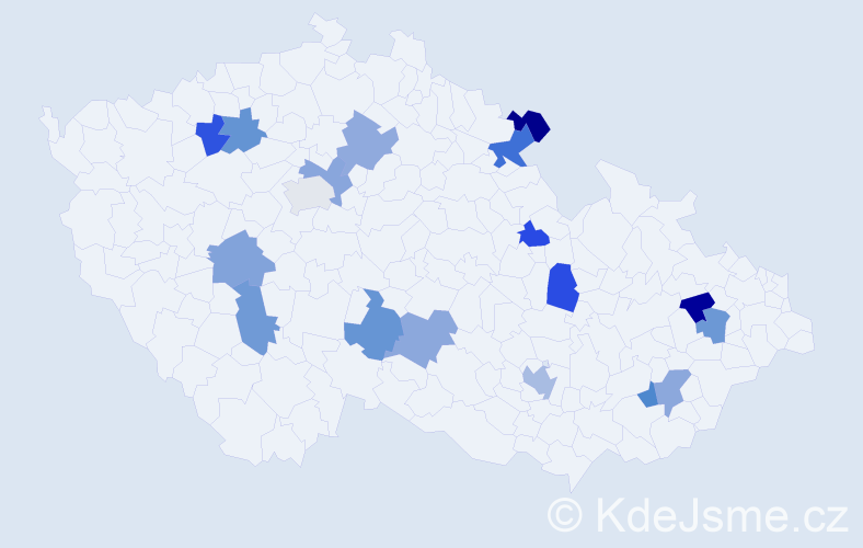 Jméno: 'Věnka', počet výskytů 20 v celé ČR