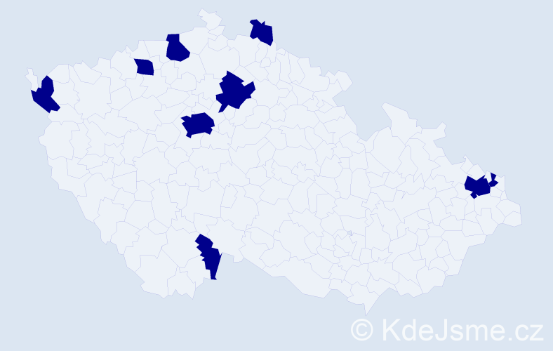 Jméno: 'Thanh Hang', počet výskytů 9 v celé ČR