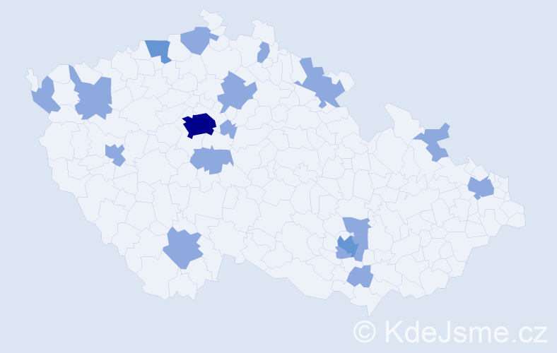 Jméno: 'Amira', počet výskytů 30 v celé ČR