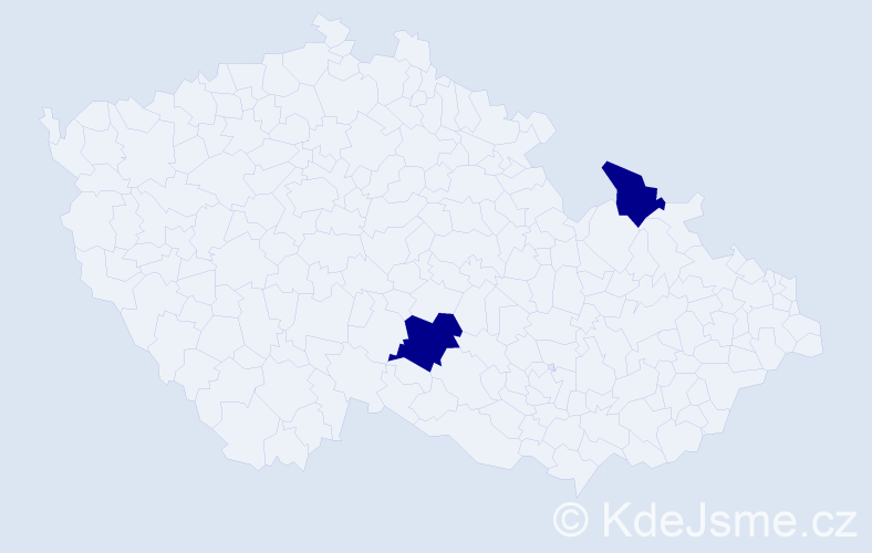 Jméno: 'Rodica', počet výskytů 2 v celé ČR