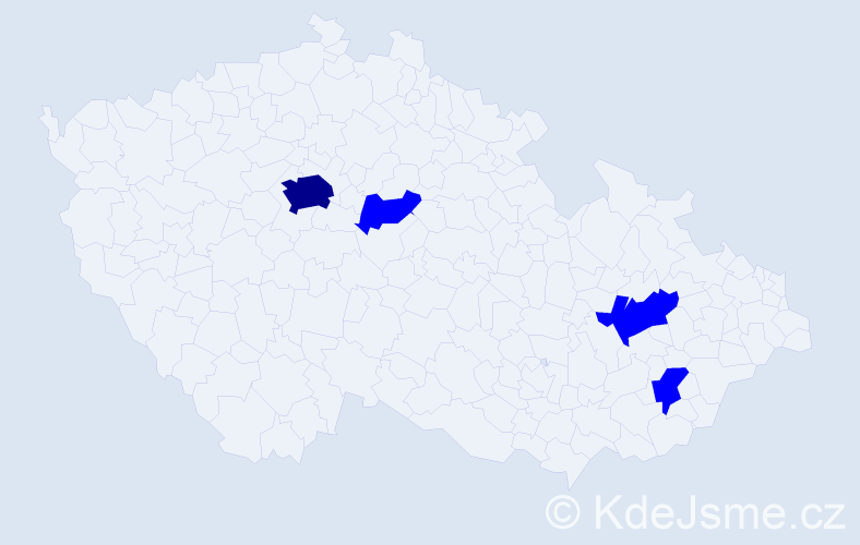 Jméno: 'Ema Lucie', počet výskytů 5 v celé ČR