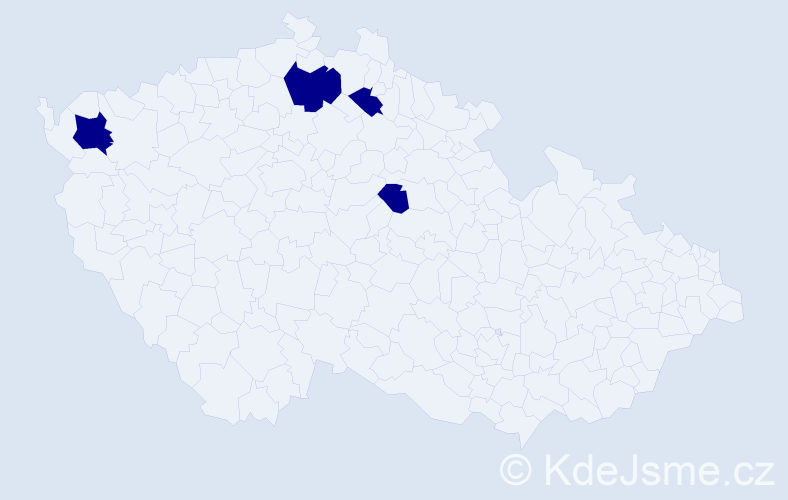 Jméno: 'Jan Miloslav', počet výskytů 4 v celé ČR