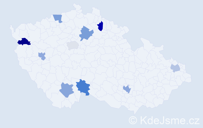 Jméno: 'Martin Daniel', počet výskytů 11 v celé ČR