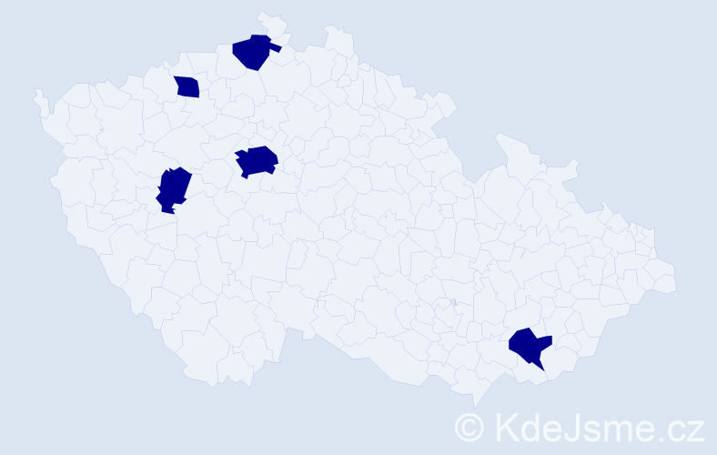 Jméno: 'Milli', počet výskytů 5 v celé ČR