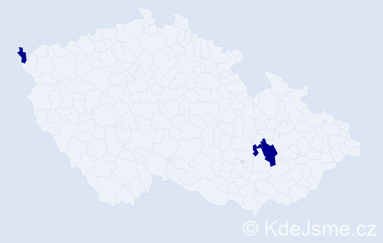 Jméno: 'Frigyes', počet výskytů 2 v celé ČR