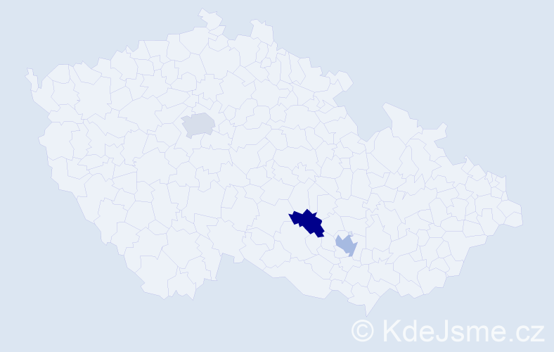 Jméno: 'Benjamin Josef', počet výskytů 3 v celé ČR