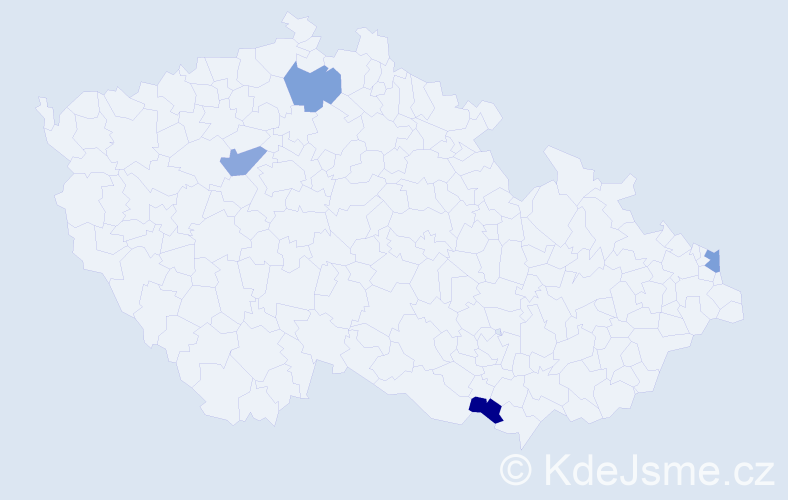 Jméno: 'Dorien', počet výskytů 4 v celé ČR