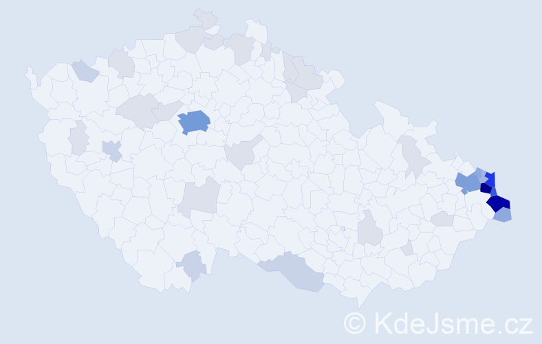 Jméno: 'Lešek', počet výskytů 136 v celé ČR