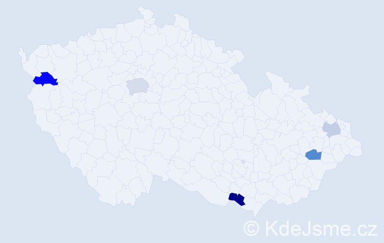 Jméno: 'Mikuláš Josef', počet výskytů 6 v celé ČR