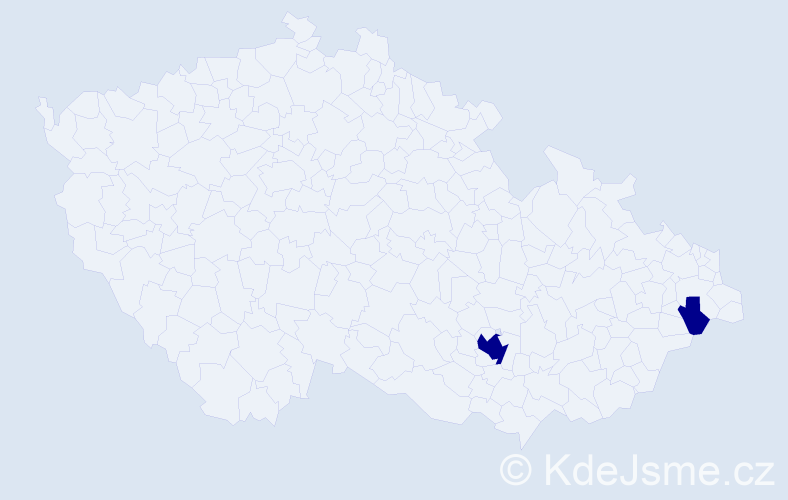 Jméno: 'Manar', počet výskytů 2 v celé ČR