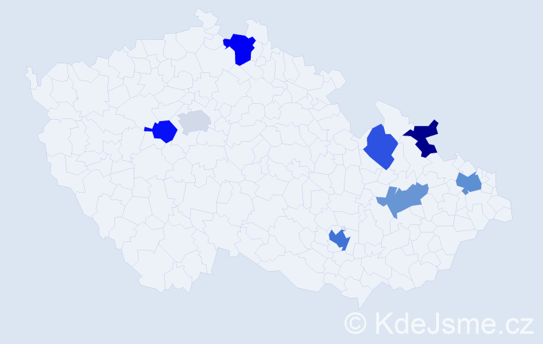 Jméno: 'Ekaterini', počet výskytů 12 v celé ČR