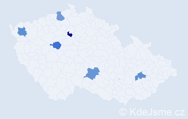 Jméno: 'Manh', počet výskytů 6 v celé ČR