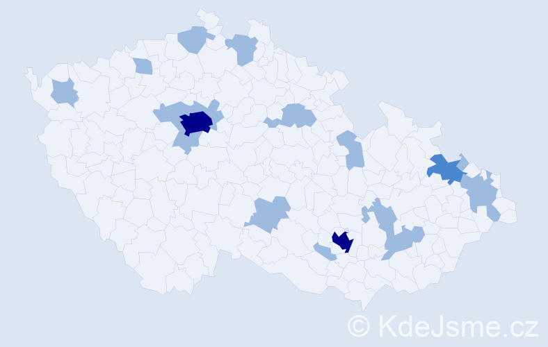 Jméno: 'Megan', počet výskytů 30 v celé ČR