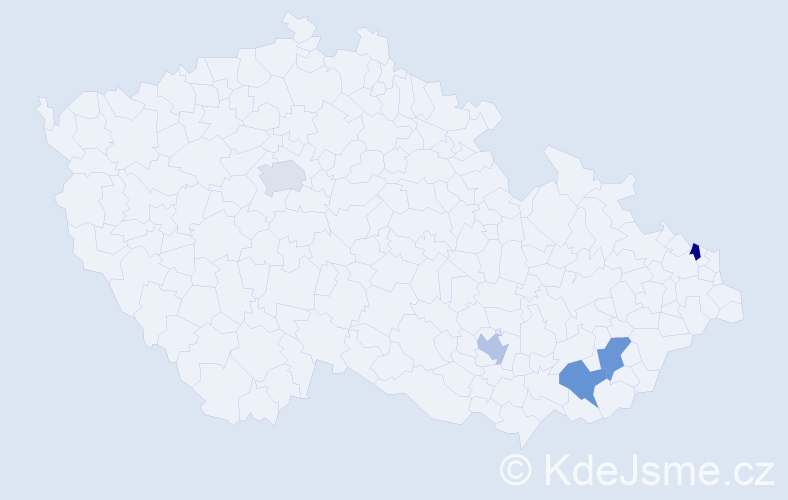 Jméno: 'Tobias David', počet výskytů 5 v celé ČR