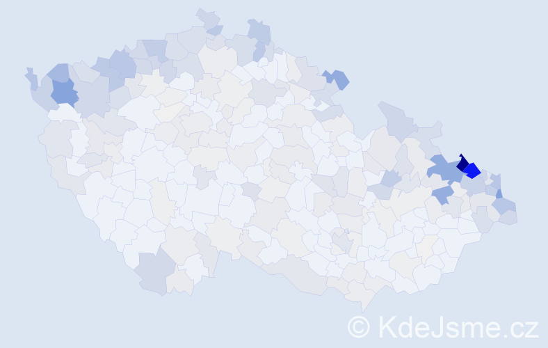Jméno: 'Gerhard', počet výskytů 850 v celé ČR