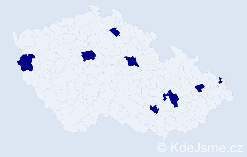 Jméno: 'Brandon', počet výskytů 8 v celé ČR