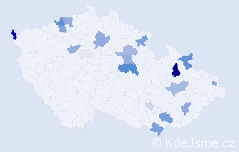 Jméno: 'Kimberly', počet výskytů 20 v celé ČR