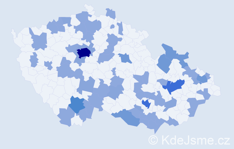 Jméno: 'Vlaďka', počet výskytů 105 v celé ČR