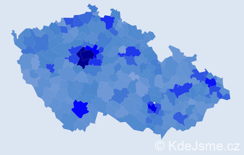 Jméno: 'Klára', počet výskytů 39600 v celé ČR