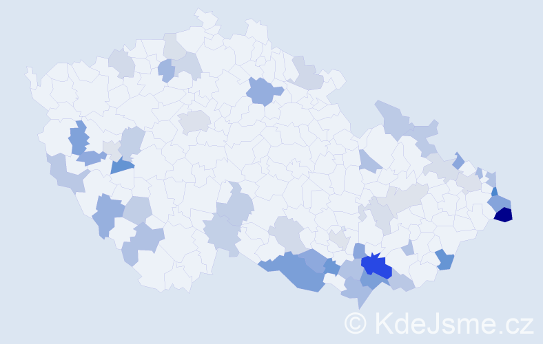 Jméno: 'Teresie', počet výskytů 77 v celé ČR