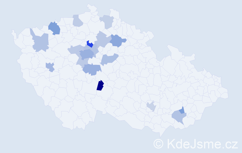 Jméno: 'Iaroslava', počet výskytů 33 v celé ČR