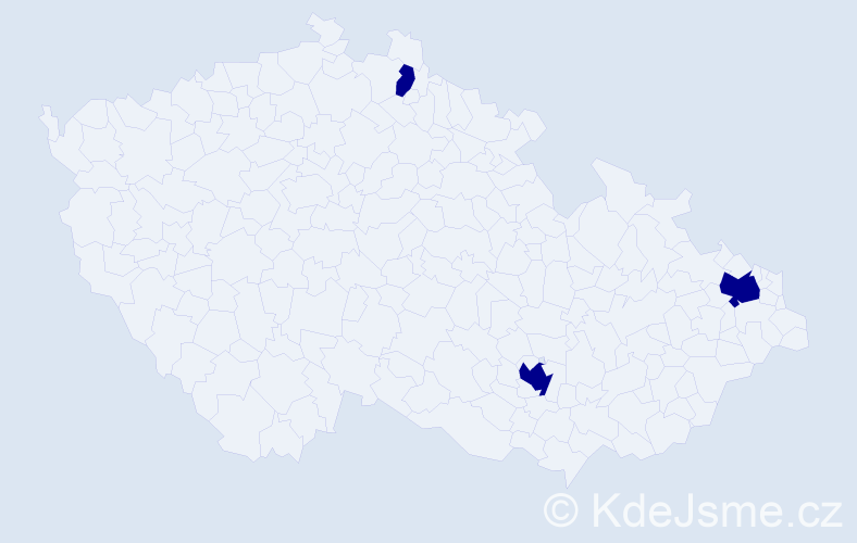 Jméno: 'Nebi', počet výskytů 3 v celé ČR