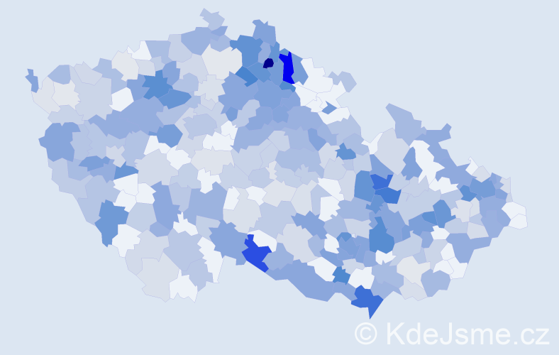Jméno: 'Věroslav', počet výskytů 647 v celé ČR