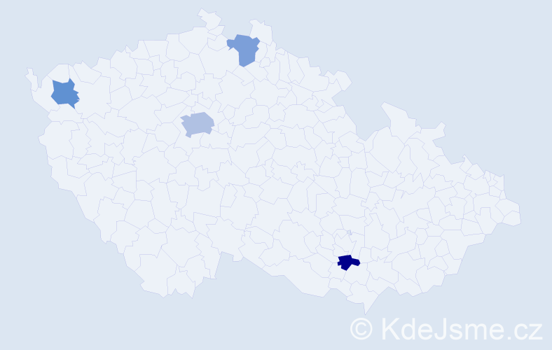 Jméno: 'Danis', počet výskytů 6 v celé ČR