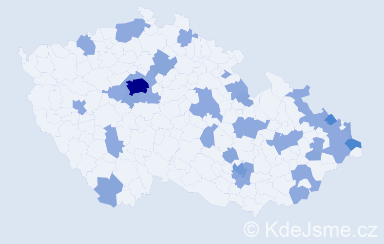 Jméno: 'Bernadeta', počet výskytů 74 v celé ČR