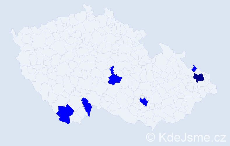 Jméno: 'Anemarie', počet výskytů 7 v celé ČR