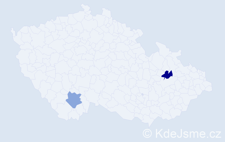 Jméno: 'Klaudija', počet výskytů 2 v celé ČR