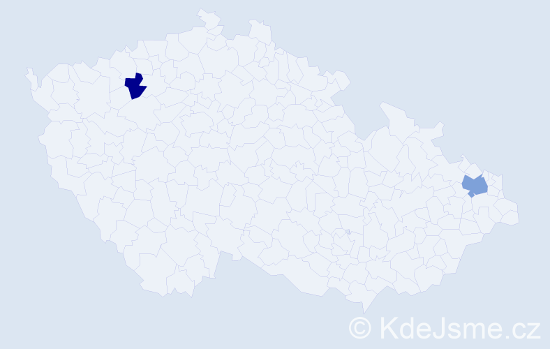 Jméno: 'Tuyen', počet výskytů 3 v celé ČR