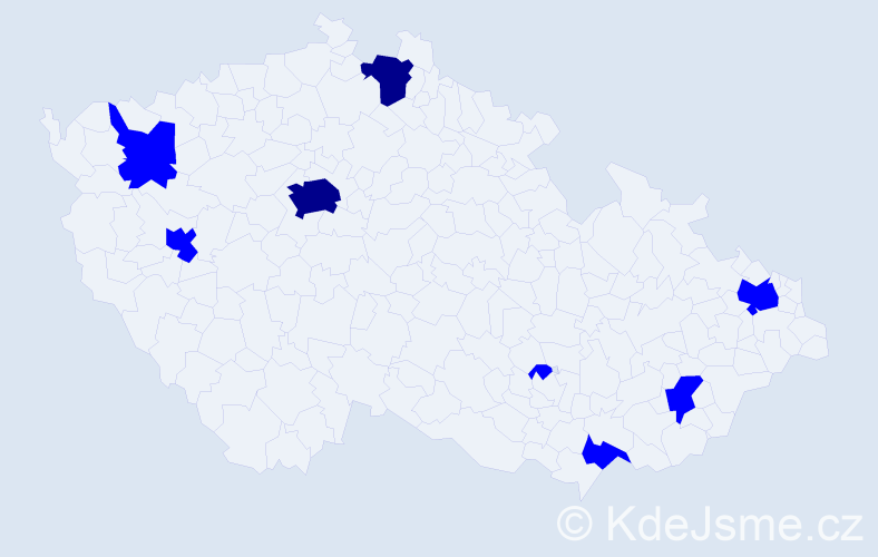 Jméno: 'Jan Gabriel', počet výskytů 10 v celé ČR